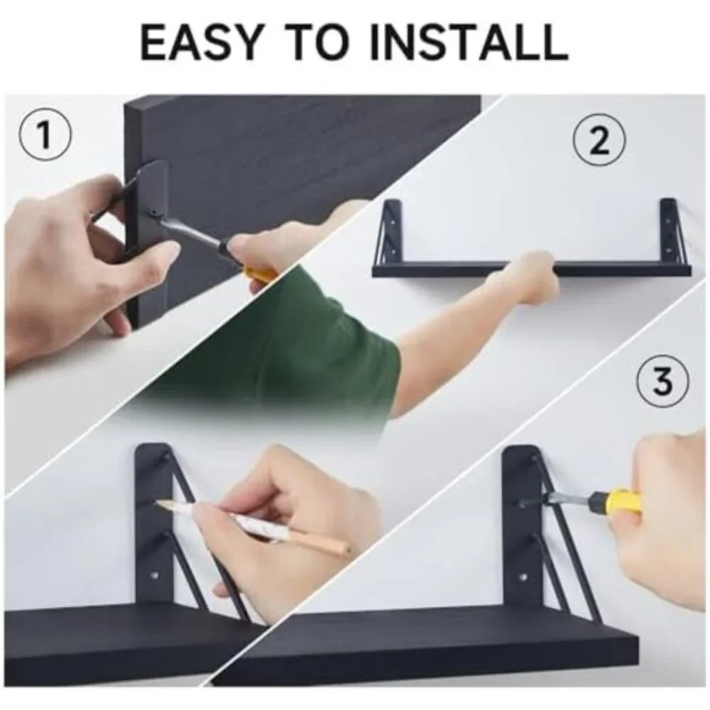 New 6-Pack Adhesive Shower Caddy, Rustproof Organizers for Kitchen - Black